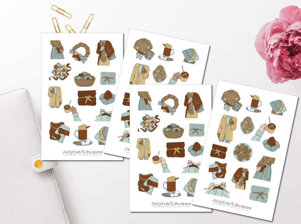 Girls Fall Sticker Set